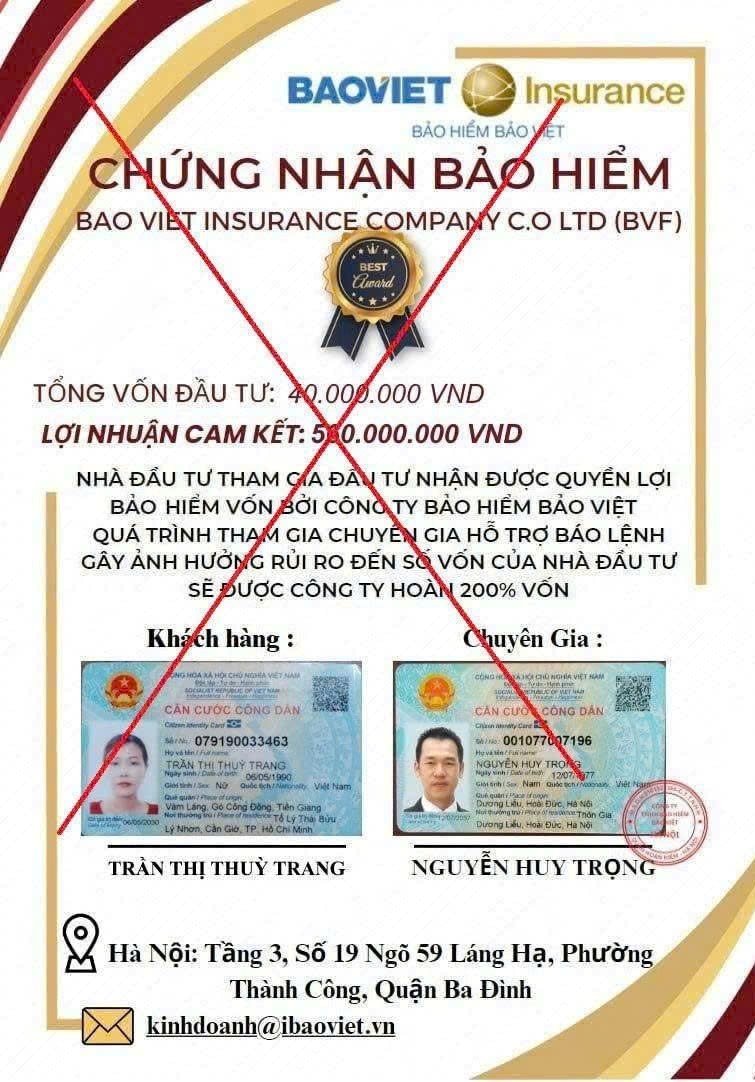 Cảnh báo giả mạo thương hiệu Bảo Việt và IBAOHIEM